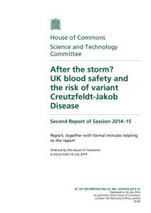 After the storm? UK blood safety and the risk of variant