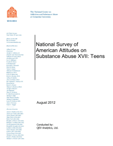 National Survey of American Attitudes on Substance Abuse XVII