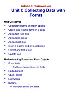 Unit I: Collecting Data with Forms