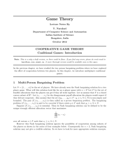 Coalitional Games - Game Theory Lab, CSA, IISc