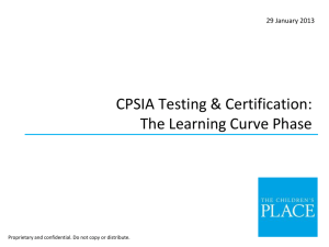 CPSIA Testing & Certification: The Learning Curve Phase