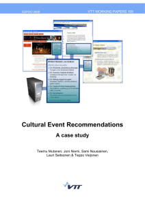 Cultural Event Recommendations. A case study