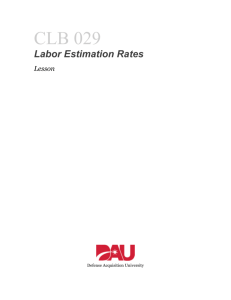 Labor Estimation Rates