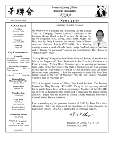 Newsletter of November 2005 - Ventura County Chinese American