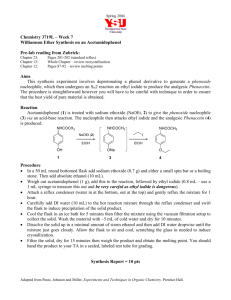 Chemistry 3719L – Week 7 Williamson Ether Synthesis on an