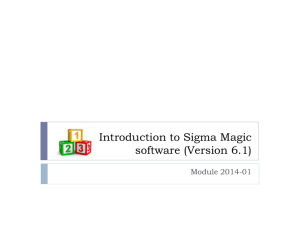 Introduction to Sigma Magic software (Version 6.1)