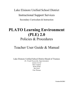 Teacher User Guide and Manual - Lake Elsinore Unified School