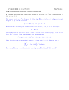 WORKSHEET 15 SOLUTIONS MATH 1300 Goal: To review some of