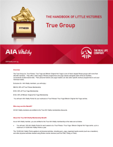 True AIA Vitality Membership Benefit Guide