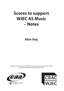 Scores to support WJEC AS Music – Notes
