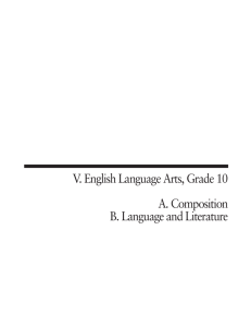 English Language Arts LANGUAGE AND LITERATURE: SESSION 1