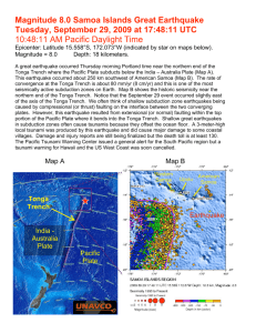 Magnitude 8.0 Samoa Islands Great Earthquake Tuesday