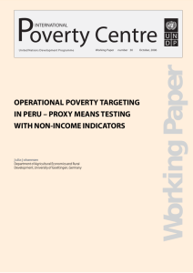 Operational Poverty Targeting In Peru – Proxy Means Testing With