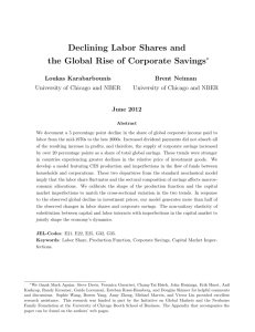 Declining Labor Shares and the Global Rise of Corporate Savings