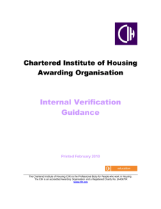 Internal verification policy - Chartered Institute of Housing