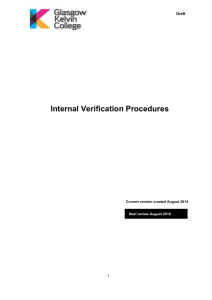 Internal Verification Procedures