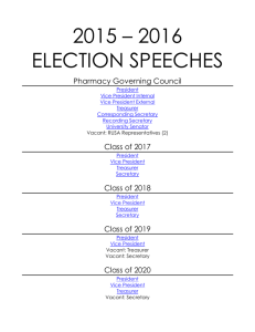 2015 – 2016 election speeches - EMSOP Pharmacy Governing