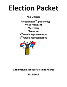 ASB Officers *President (8 grade only) *Vice President *Secretary