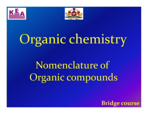 Nomenclature of Organic compounds