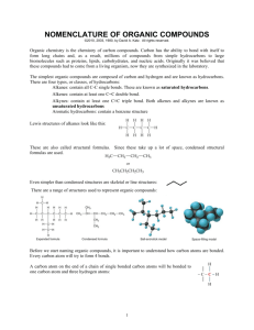 NOMENCLATURE OF ORGANIC COMPOUNDS