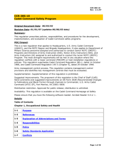 CCR-385-10 Cadet Command Safety Program