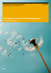 SAP Standard for Data Volume Management