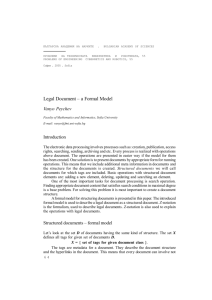 Legal Document – a Formal Model