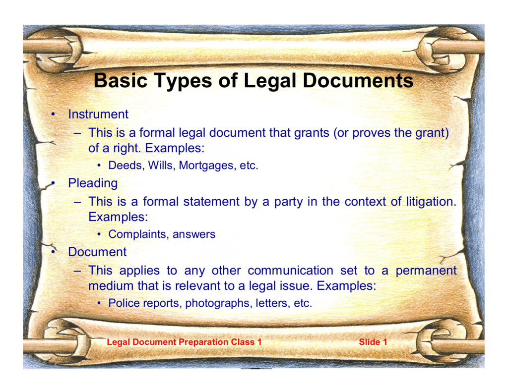 Complete set of Legal Documents 