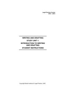 writing and drafting study unit 1 - University of the West of England