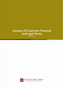 Glossary of Common Financial and Legal Terms: Fourth Edition
