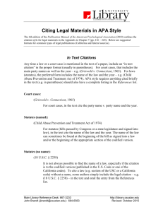 Citing Legal Materials in APA Style