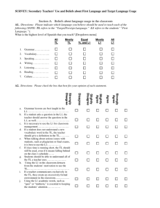 SURVEY: Secondary Teachers' Use and Beliefs about First