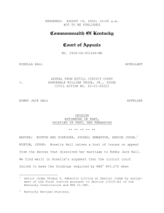 Commonwealth Of Kentucky Court of Appeals