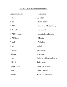 MEDICAL TERMS AND ABBREVIATIONS
