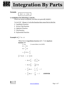 Integration By Parts