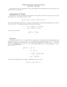 A review of integration by parts, with a handy shortcut