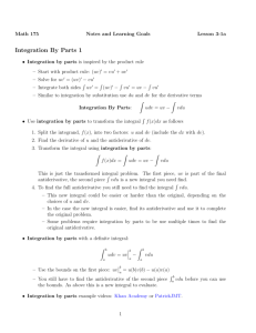 Integration By Parts 1