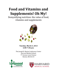 Food and Vitamins and Supplements! Oh My! - HMS