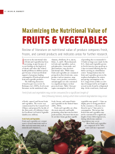 Maximizing the Nutritional Value of Fruits and Vegetables