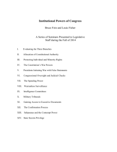 Institutional Powers of Congress