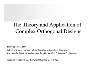 The Theory and Application of Complex Orthogonal Designs