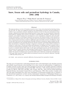 Snow, frozen soils and permafrost hydrology in Canada, 1995-1998