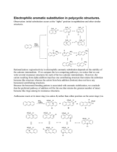 Electrophilic aromatic substitution in polycyclic structures