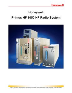 Honeywell Primus HF 1050 HF Radio System