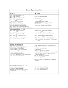 Course Equivalency List IUPUI IU East