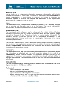 Model Internal Audit Activity Charter - IIA Global