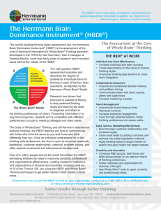The Herrmann Brain Dominance Instrument® (HBDI