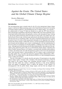 Against the Grain: The United States and the Global Climate