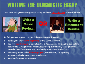 Writing the Diagnostic Essay