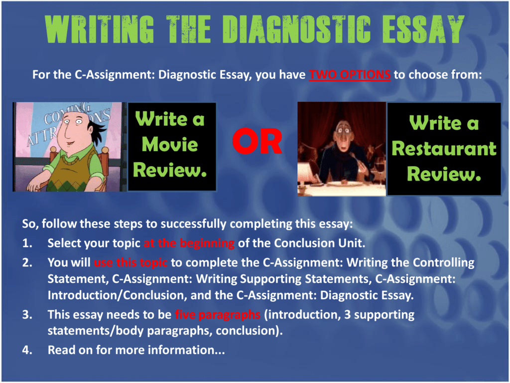 Write writing assignment diagnostic